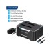 Acasis EC-6104 Dual-bay Hard Drive Docking Station Case for 2.5 3.5 SSD Disk Case HDD Box Dock Hard Drive Enclosure