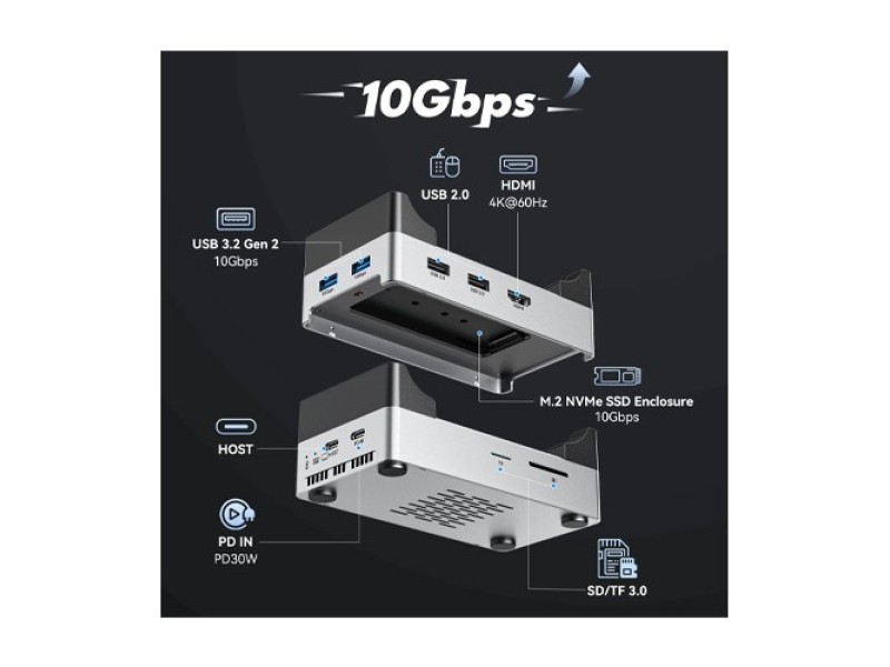 Acasis Mac mini M4 Dock & Stand with 8TB M.2 NVMe SSD Enclosure