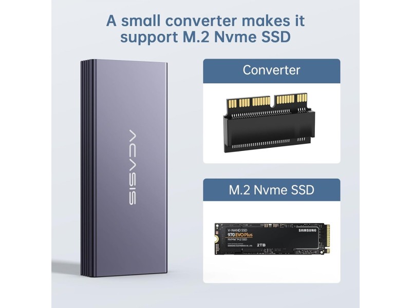 APPLE ACASIS USB-C 3.2 SSD ENCLOSURE 2013-2017 APPLE FLASH 12+16 PIN SSD AND M.2 NVME (MAC3W) APPLE ACASIS USB-C 3.2 SSD ENCLOSURE 2013-2017 APPLE FLASH 12+16 PIN SSD AND M.2 NVME (MAC3W)
