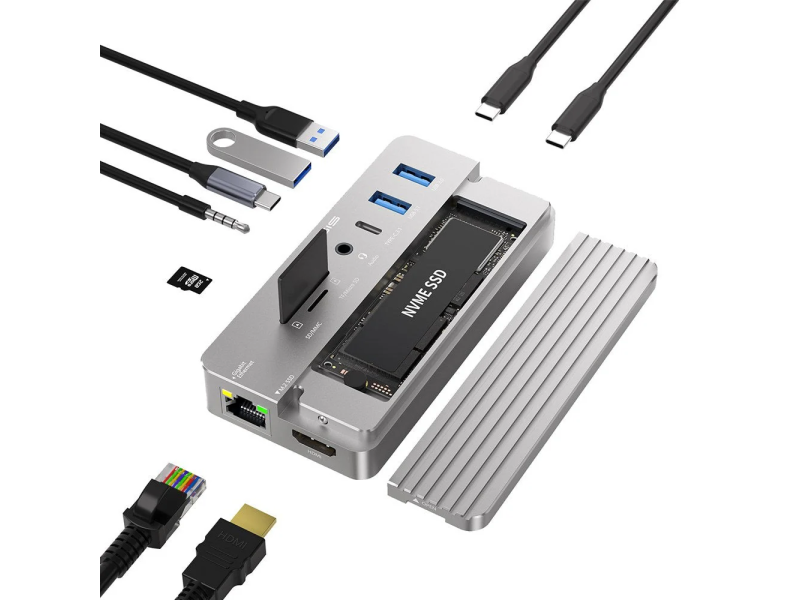 ACASIS CM073 10-in-1 USB Type-C Hub Docking Station with M.2 NVMe SSD Enclosure