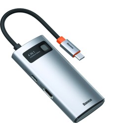 Baseus Metal Gleam Series 4-in-1 Multifunctional Type-c Hub Docking Station Gray CAHUB-CY0G