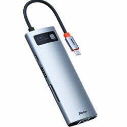 Baseus Metal Gleam Series 8-in-1 Multifunctional Type C HUB Docking Station CAHUB-CV0G