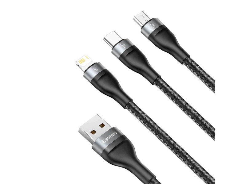 Baseus Flash Series Two-for- Three Data Cable 100w (Ca2t3-g1)