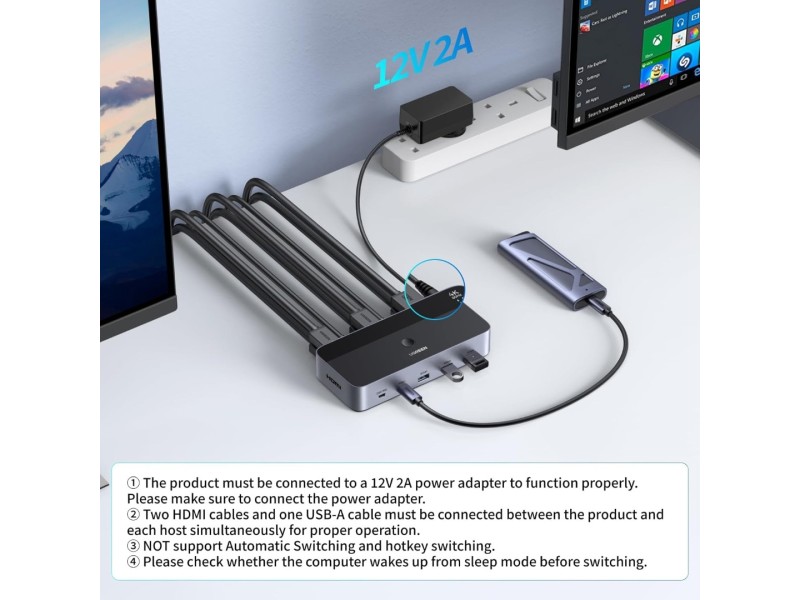 UGREEN 2 MONITOR 2 COMPUTER HDMI KVM SWITCH AK500(85719) UGREEN 2 MONITOR 2 COMPUTER HDMI KVM SWITCH AK500(85719)