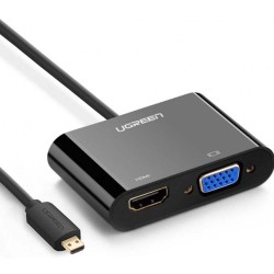UGREEN MICRO HDMI MALE TO HDMI & VGA FEMALE CONVERTER (30355)