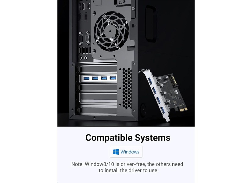 UGREEN PCI E TO 4 PORT USB 3.0 EXPANSION CARD(30716)