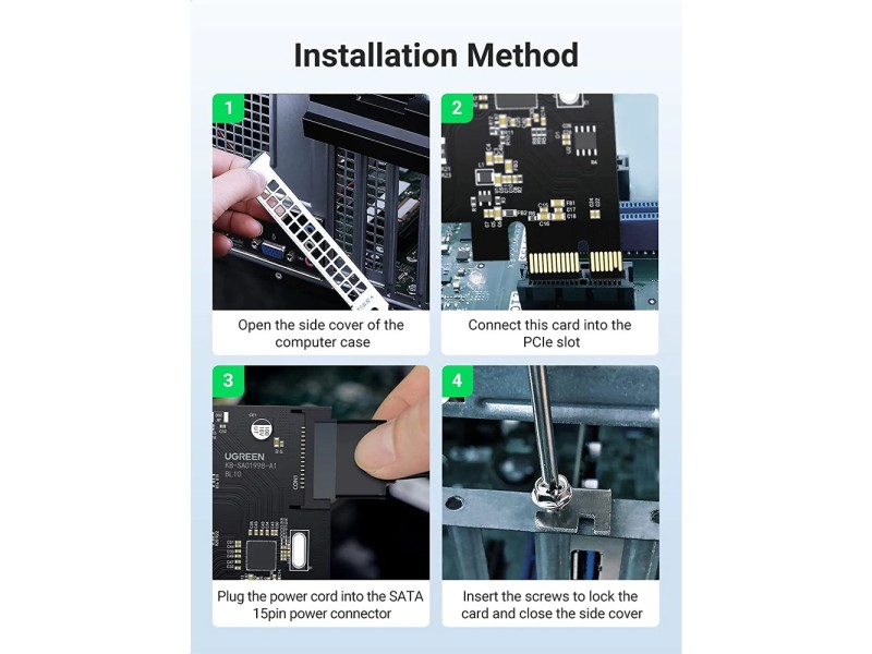 UGREEN PCI E TO 4 PORT USB 3.0 EXPANSION CARD(30716)
