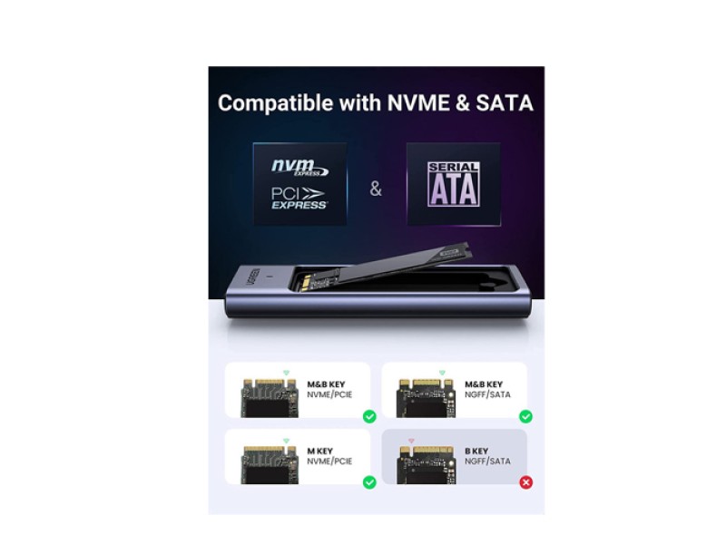 UGREEN CM559 M.2 SATA/NVME HARD DRIVE ENCLOSURE (90408)