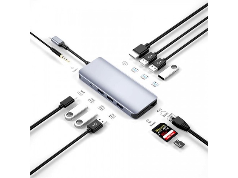 WIWU ALPHA 12 IN 1 TYPE C MULTIFUNCTION HUB