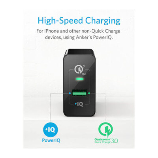 Anker PowerPort+1 18W Quick Charge 3.0 USB Wall Charger