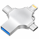 USB 4 in 1 64GB Multi-Connector Flash Drive