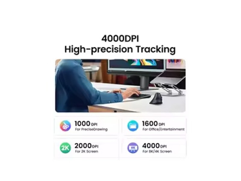 Ugreen MU008 Blutooth Wireless Dual Mode Vertical Mouse