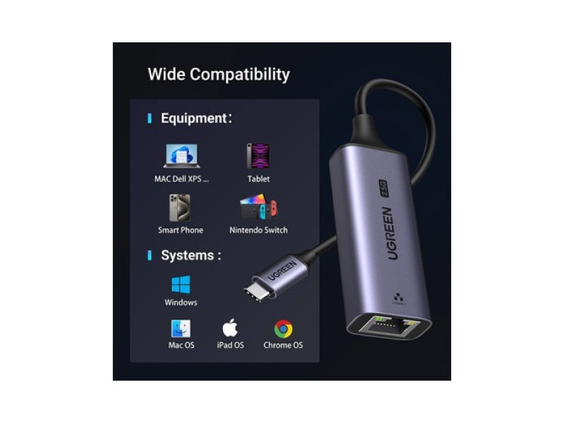 UGREEN TYPE C TO 2.5G LAN CARD(25052)